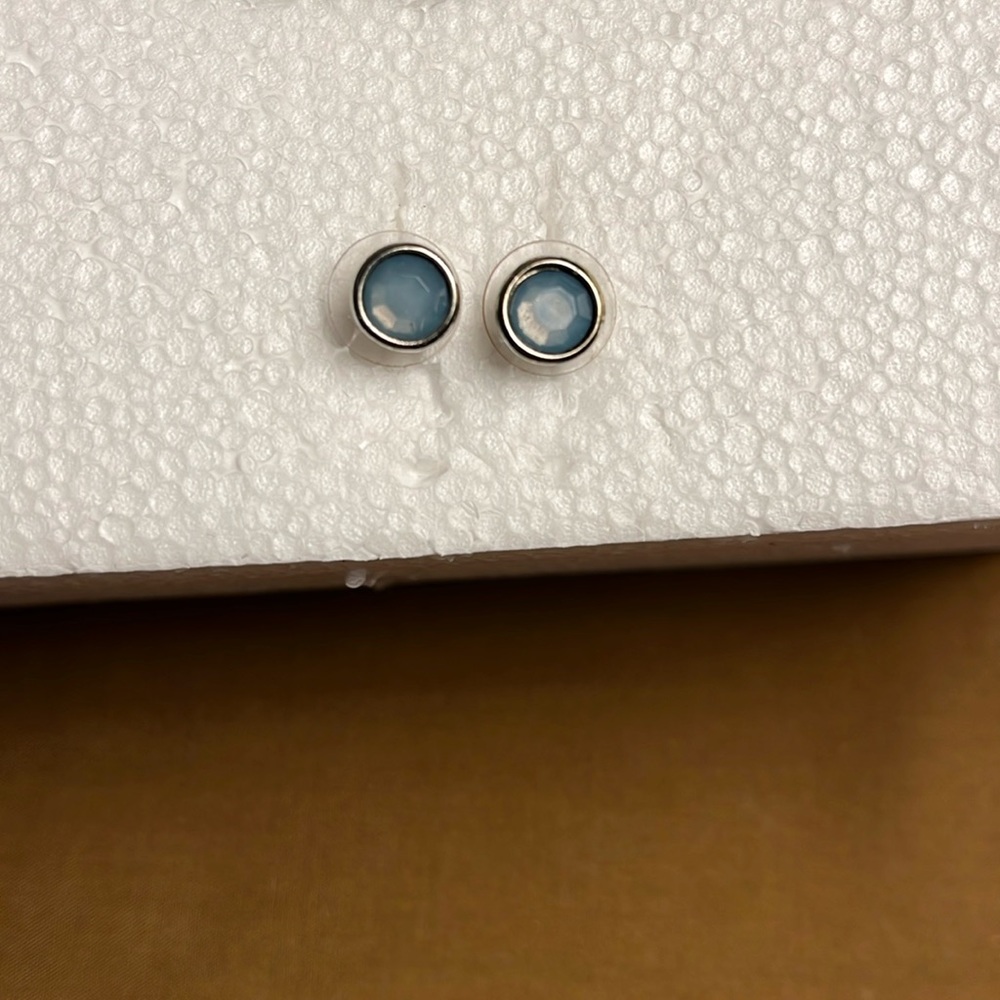 Beautiful baby blue gemstone stud earrings.